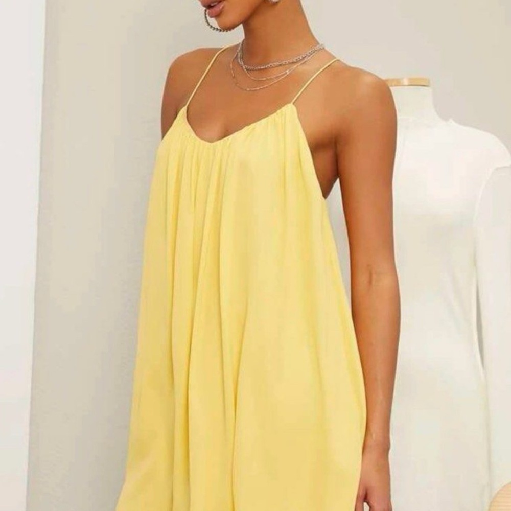 Elegant Yellow Women's Strappy Dress